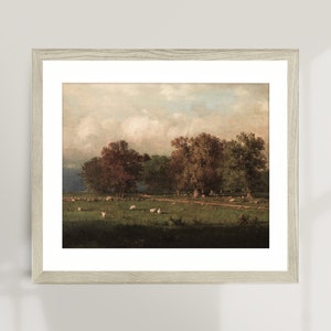 Vintage Print Farmhouse PRINTABLE Wall Art #264 Country Landscape Painting