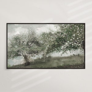 Frutteto di mele / Frame TV Art / Paesaggio vintage, Transizione moderna, Tradizionale, Paesaggio estivo, Strada agricola pastorale / DIGITAL #V110