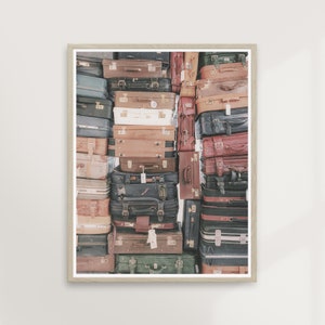 Reislust | Reisfotografie, Moderne Minimalistische, Koffer Wall Art, Boho Natural, Gedempt, Office Art, Jongens Decor, Vintage | PRINTBARE #P33