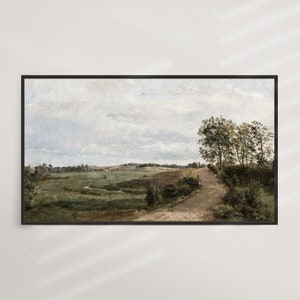 Country Road |  Frame TV Art | Digital Art, Vintage Landscape, Traditional Art, Summer Landscape, Pastoral, Farm Road| DIGITAL #V97