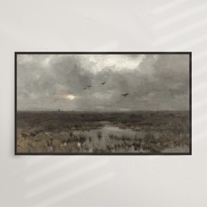 The Marsh |  Frame TV Art | Vintage Landscape, Modern Transitional, Traditional, Moody Landscape, Late Summer, Autumn | DIGITAL #V100