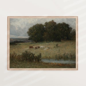 Countryside Scene | Vintage Landscape, Antique Artwork, Victorian Art, Modern Transitional, Summer Season, Pastoral Art | PRINTABLE #V99