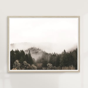 Morgennebel | Pazifik Nordwest Fotografie, Landschaft Wand Dekor, Natur Druck, Evergreen Wald, Moody Wall Art, Boho Modern Print | P52