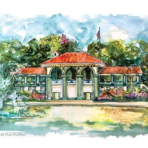 Art Print - Carondelet Park Boathouse, St. Louis, MO (Watercolor print)