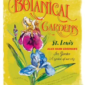 Kunstdruck - St. Louis Botanical Gardens - Iris Garden (Aquarelldruck)
