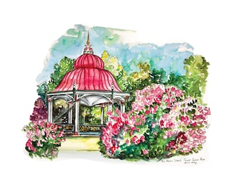 Art Print - Tower Grove Park The Music Stand (Watercolor print)
