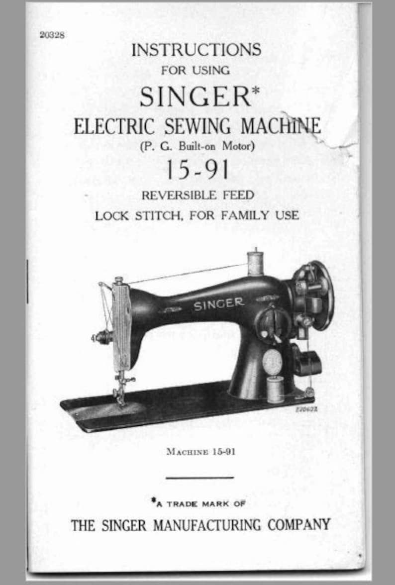 PDF Singer 15-91 Model 1951 Sewing Machine Manual Downloadable | Etsy
