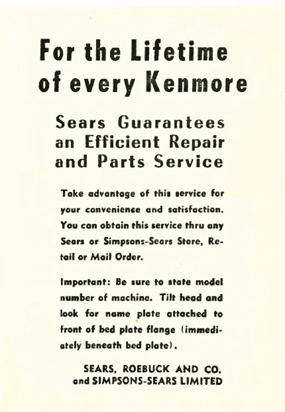 PDF Kenmore & White Rotary Models 117.552 117.812 117.813 | Etsy