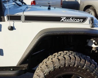 25/" X 2/" Universal Rubicon Decals Sticker Graphics For Jeep Wrangler RED OUTLINE