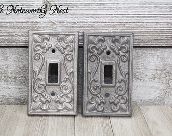Silver Light Switch Cover // Single // Silver Switchplate // Silver Light cover // silver outlet cover // silver switch plate