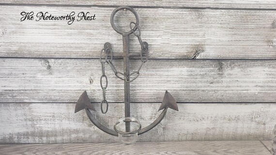 Anchor Candle Sconce Bathroom Decor Nautical Decor Etsy