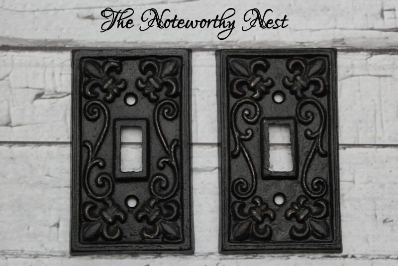 Black Cast Iron switch plates // light switch covers // Etsy