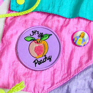 Its All Peachy! Embroidered Peach Patch, Fruit Patch, Iron On Patch, Sew On Patch, Patches for Jackets