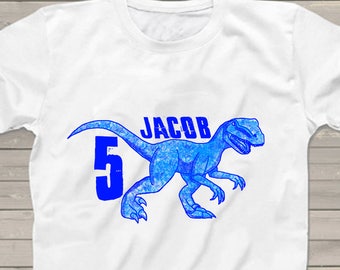 Dinosaur birthday shirt for kids personalized tshirt 3rd 2nd, 4th, 5th, 6th, 7th, 8 any birthday dino raptor theme party shirts for kids