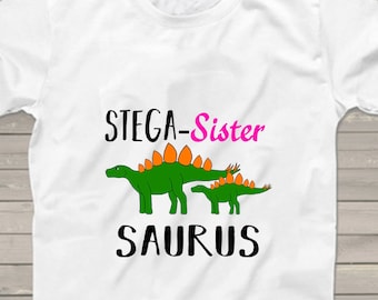 Stegosaurus dinosaur shirt, big sister shirt