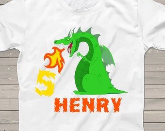 Dragon Birthday shirt 3rd Birthday t-shirt fire dragon theme 4, 5, 6, 7, 8th birthday t-shirt gift for him