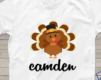 Kids Thanksgiving shirt turkey tshirt personalized boys girls kids matching family set t-shirt turkeys