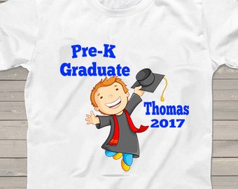 Kindergarten Graduation shirt preschool grad t-shirt pre-k Personalized Boy school shirts graduation Class of 2019