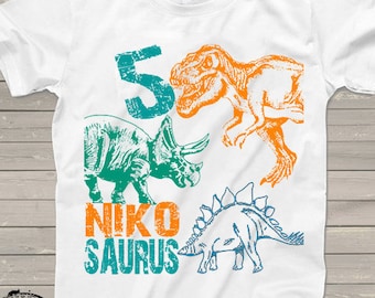 Dinosaur birthday shirt, Dinosaur birthday, Dinosaur shirt, personalized gift for kids, t-rex shirt