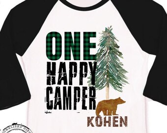 One Happy Camper first birthday Shirt, gift for kids, woodland