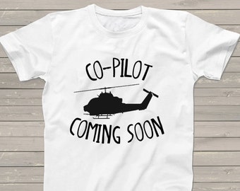 Co pilot shirt Coast Guard Helicopter tshirt pregnancy announcement Big Brother Big Sister to be personalized shirt Baby Shower gift ideas