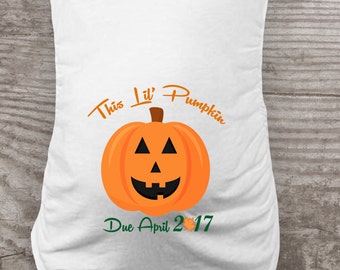 Halloween Maternity Shirt Pregnancy Announcement Lil Pumpkin Due Mommy to be tShirt Baby Shower gift t-shirt Mommy and me tshirt