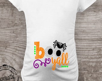 Halloween Maternity Shirt, "Boo Yall" Maternity tShirt Mommy to be Baby Shower gift pregnancy announcement, Mommy and me