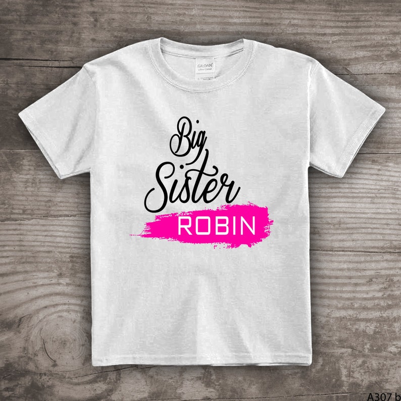 Personalized Big Sister t-shirt for kids Little Sister shirt Youth Clothing tops & tees, Pregnancy Announcement new baby Birthday gift a307 image 1