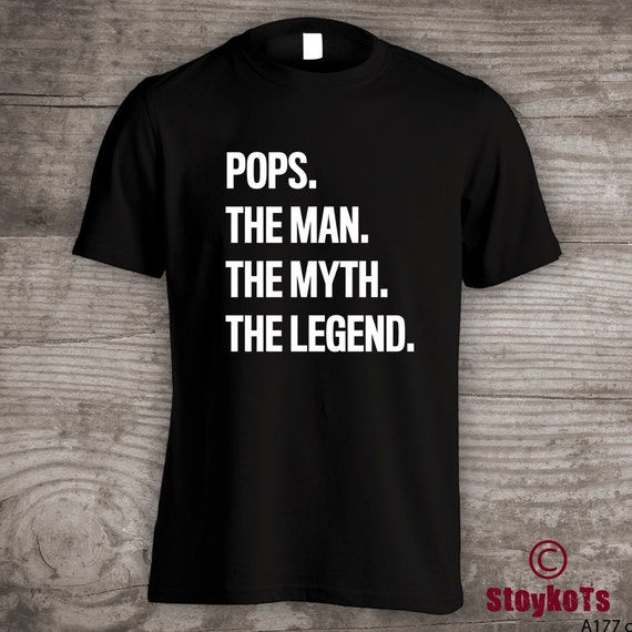 Pops the man t-shirt for dad "Pops the man the myth the legend" fathers day Personalized grandpa, pappy, paps, papaw, pooie, bapa- a177c Il_570xn