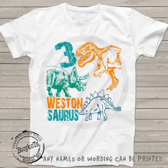 Discover Gift for kids boys, gift for kids girls, Dinosaur shirt, Personalized gift for kids, dino t-shirt, t rex party, Easter basket stuffer