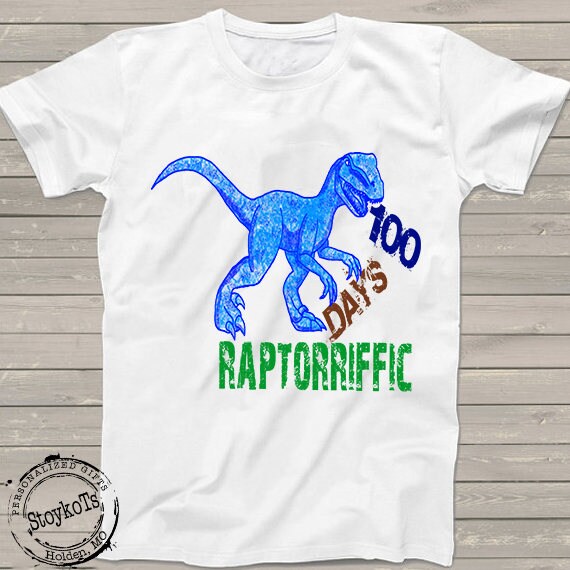 100 Days of school shirt, Raptorrific dino tshirt, dinosaur grunge t-shirt, 100 days smarter, funny teacher kindergarten, prek shirts Il_570xn
