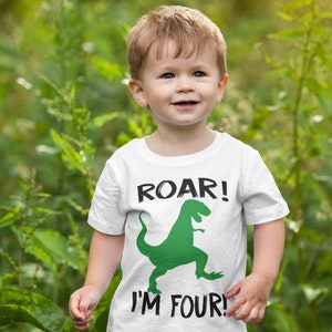 Roar Im 4 Shirt Birthday Shirt Dinosaur 4 Birthday Shirt - Etsy