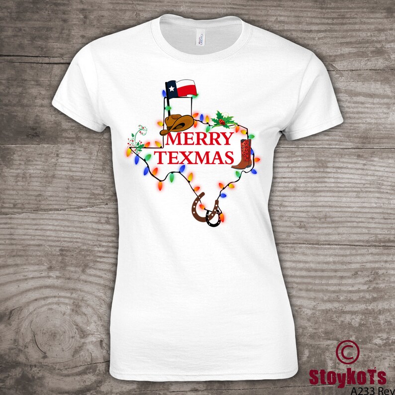 Christmas t-shirt, Merry Texmas texas family gathering shirt, holiday gift ideas, Personalized Christmas one of a kind holiday gift a233rev image 1