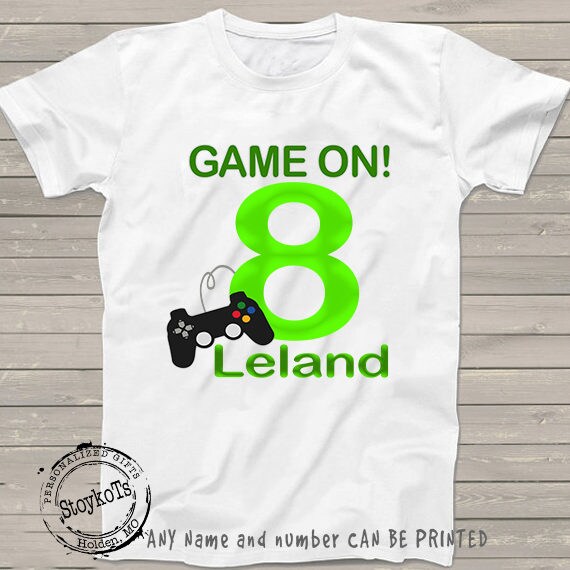 Gamer Birthday shirt 8th bday Personalized Game on t-shirt for dad boys girls kids gift for him 8th, 9th, 10th gamer party truck Il_570xn