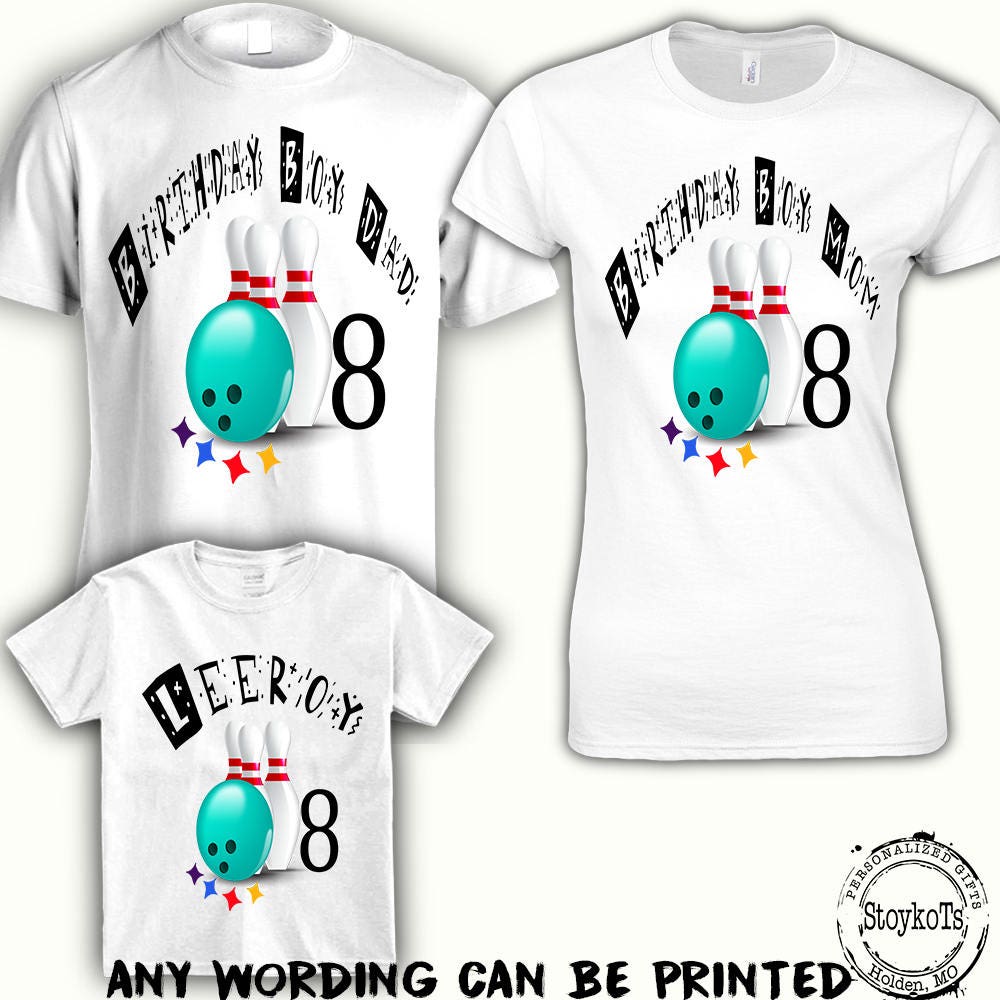 Bowling birthday shirts for kids boys girls personalized Etsy