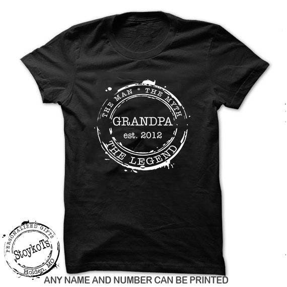 Download Fathers Day Shirt For Grandpa Mens Personalized Date Stamp The Man The Myth The Legend Pregnancy Announcement Shirt Birthday Gift Ideas Dad By Stoykots Catch My Party