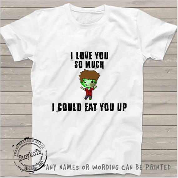 Zombie shirt Halloween shirts for kids "I Love you so much I could eat you up" tshirt funny fall gifts for kids fun party pumpkin patch Il_570xn