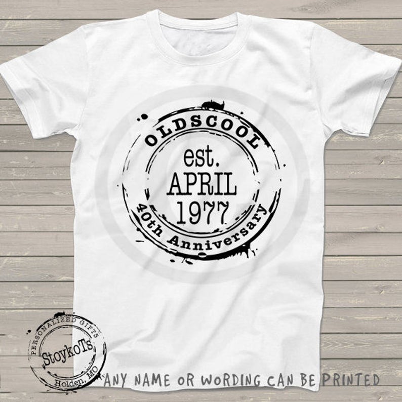 Oldscool birthday or anniversary shirt, Personalized with any date, Over the hill milestone, 30th, 40th, 50th, 60th, 70th, image 1