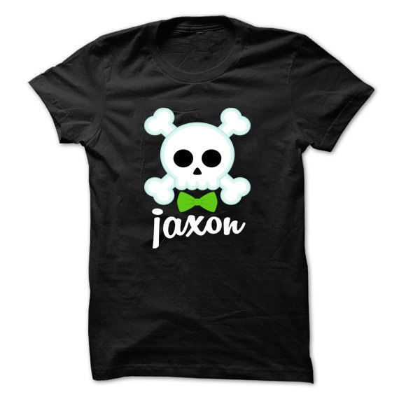 Halloween shirts for kids, boys, girls, Personalized skull shirt fall gifts fun school party t-shirt pumpkin patch matching family black tee Il_570xn