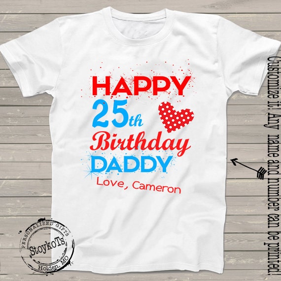 Happy Birthday Daddy shirt for Dad, grandpa, papa, pops, Personalized name and age tshirt matching family party shirts sets onesie Il_570xn
