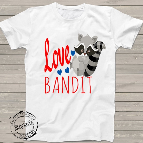 Valentines Day heart shirts for kids, "Love Bandit" tshirt gift ideas for boys, girls, shirt can be personalized Il_570xn