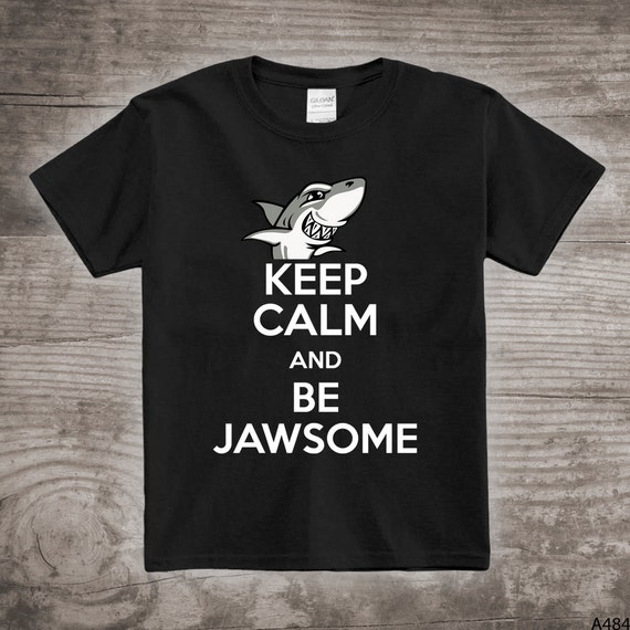 Fishing t-shirt, Shark week shirt, Fathers Day, ocean theme birthday Jaws shirt "Keep Calm and be Jawsome" beach shirt gifts for him a484 Il_570xn