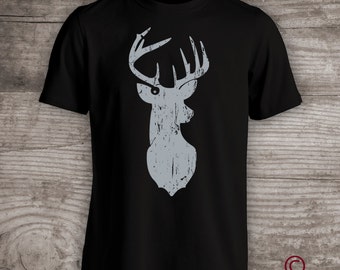 Hunting t-shirt Stag Antlers gift for dad Christmas ideas personalized tops & tees unisex adult clothing Woodland outdoors