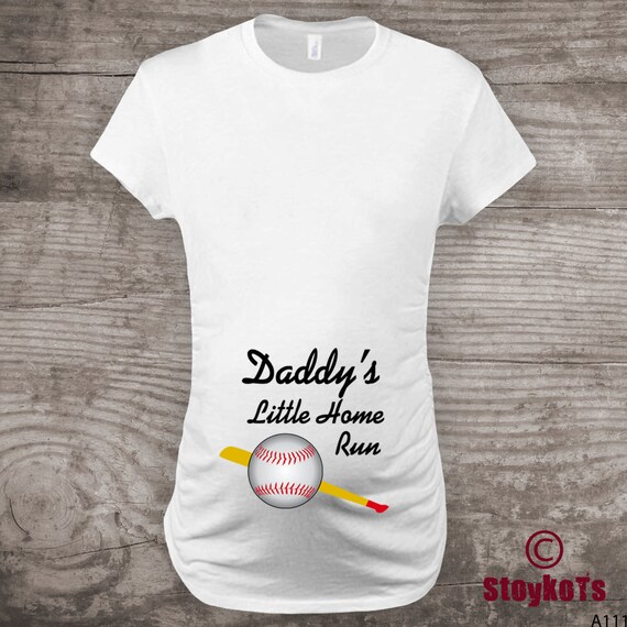 Baseball Maternity shirt Pregnancy Announcement Team "Daddy's Little