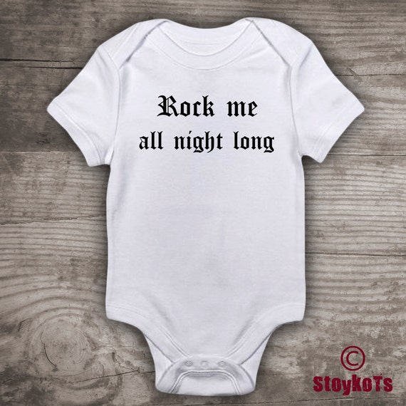 Funny Baby T-shirt Bodysuit, Message Tees, rock Me All Night Long Rock Star  Baby Shower Gift, New Baby Gift Ideas Goth Baby A67 -  Canada