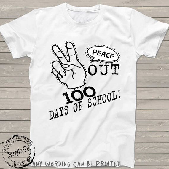 100 Days of school shirt, Peace Out 100 Days of school tshirt for kids, 100 days smarter, funny teacher kindergarten, prek shirts Il_570xn
