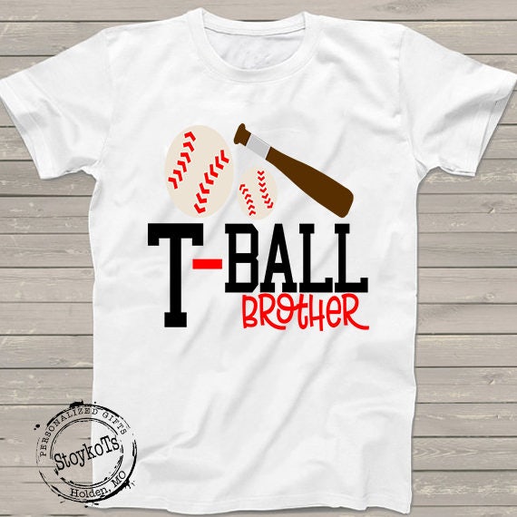 T-Ball Brother shirt, ball team shirts, Little brother of baseball player tshirt, shirt for boys, kids, big brother Il_570xn