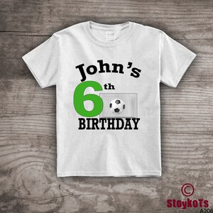 6th birthday shirt Soccer t-shirt 6th, 7th 4th, 5th 8th, 2nd, 3rd, Birthday Shirt for Boys with Soccer Ball- a206