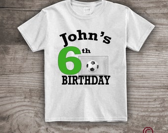 6th birthday shirt Soccer t-shirt 6th, 7th 4th, 5th 8th, 2nd, 3rd, Birthday Shirt for Boys with Soccer Ball- a206