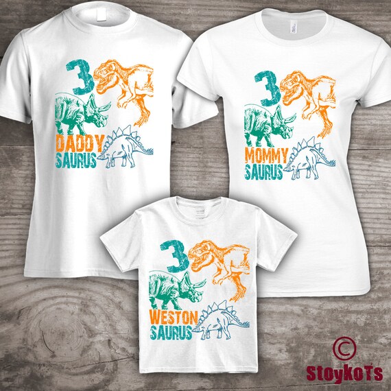 Dinosaur birthday party shirts, matching family t-shirts, for any birthday, 2nd, 3rd, 4th, 5th, 6th,halloween pumpkin patch shirt Il_570xn